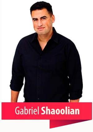 Archival photograph of Gabriel Shaoolian accompanying his 2015 Blue Fountain Media interview