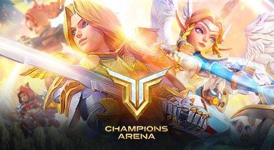 Champions Arena promotional artwork featuring armoured fantasy heroes