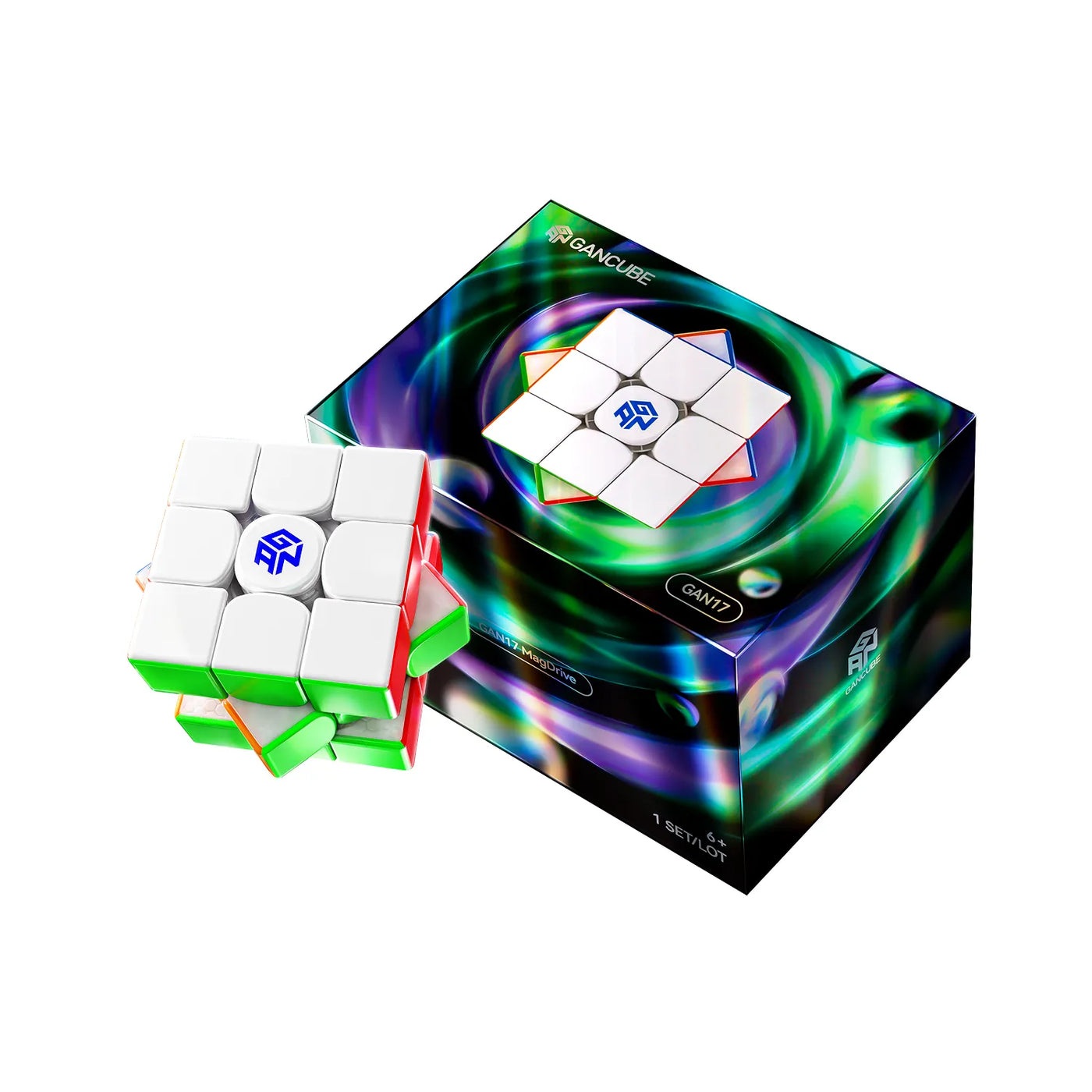 GAN17 MagDrive speedcube in a partially turned position