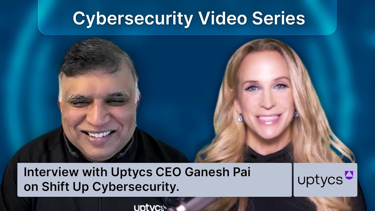 Ganesh Pai speaking with cybersecurity executive Shira Rubinoff in a video interview
