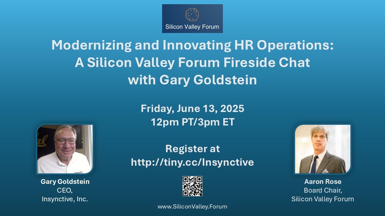 Silicon Valley Forum event artwork featuring Gary Goldstein and moderator Aaron Rose, June 13, 2025