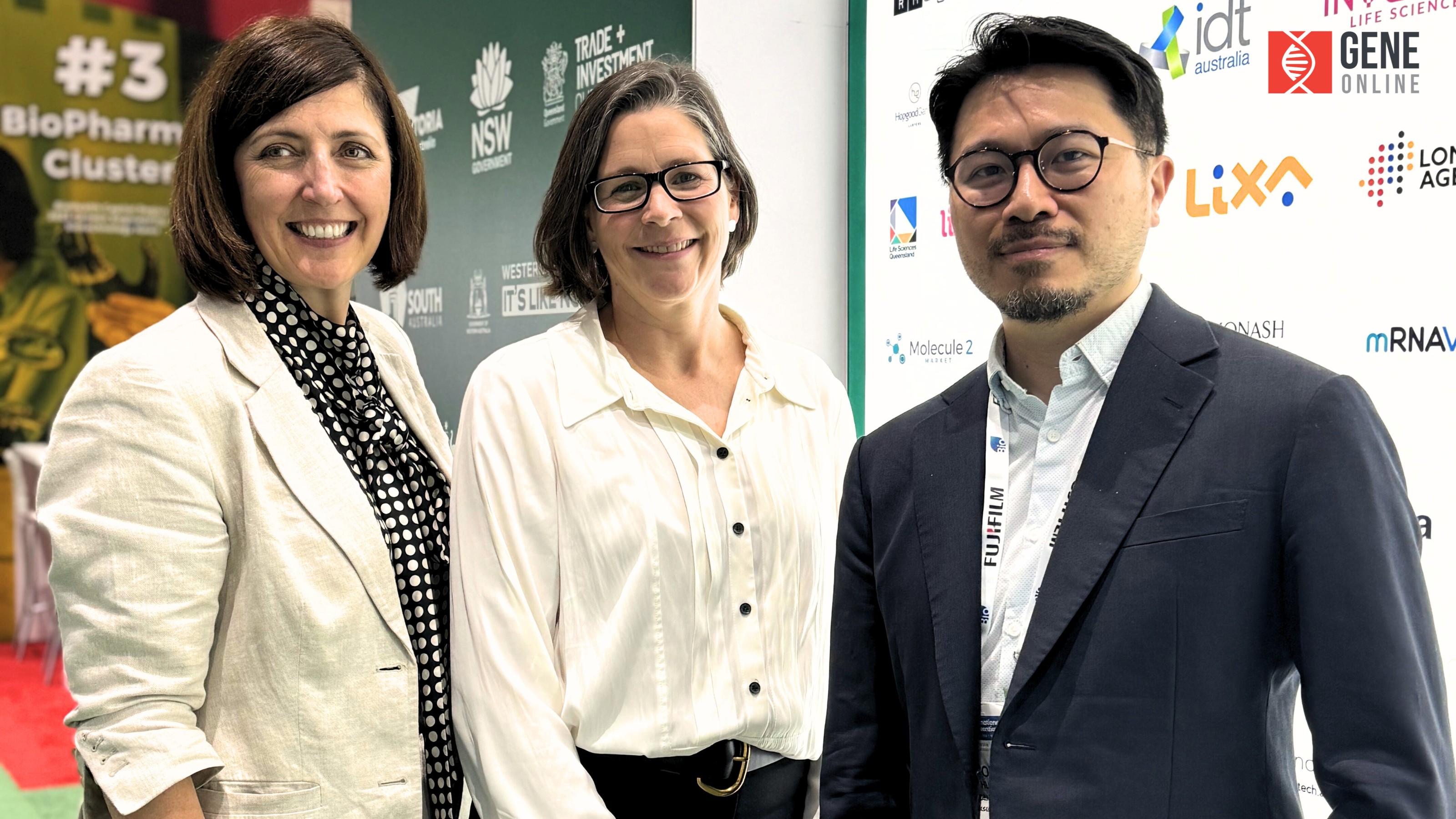 GeneOnline CEO Thomas Huang meeting AusBiotech leaders at BIO 2024 in San Diego
