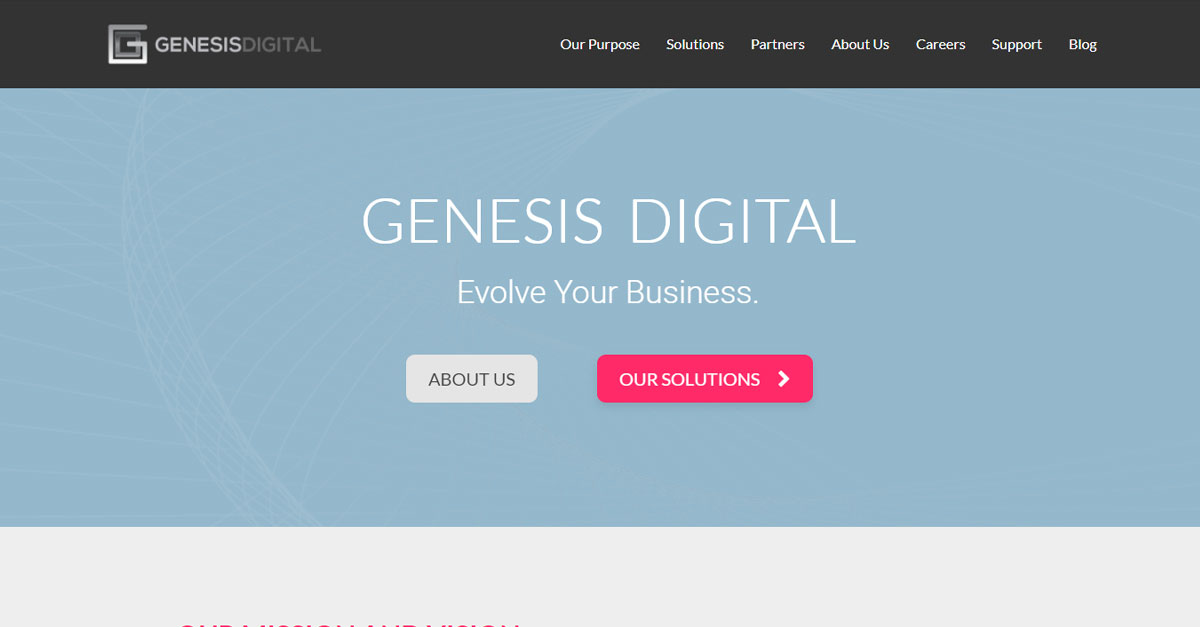 Genesis Digital brand banner - Evolve Your Business