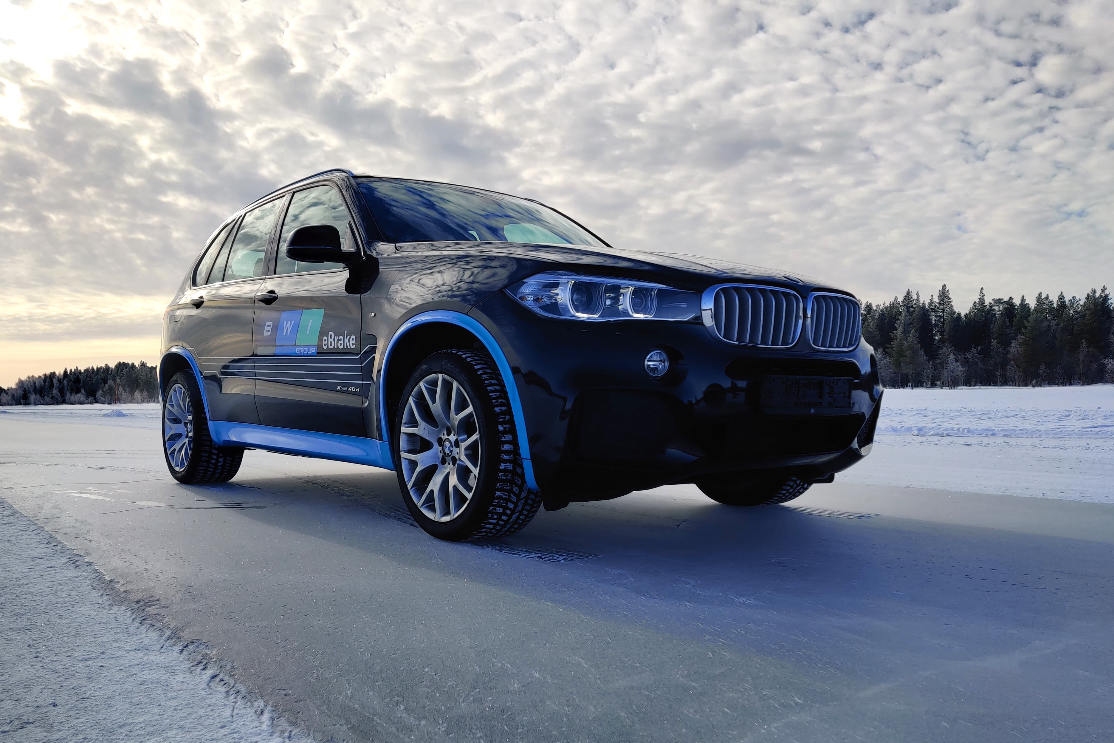 BWI test vehicle on a snow-covered proving ground in Arjeplog, Sweden