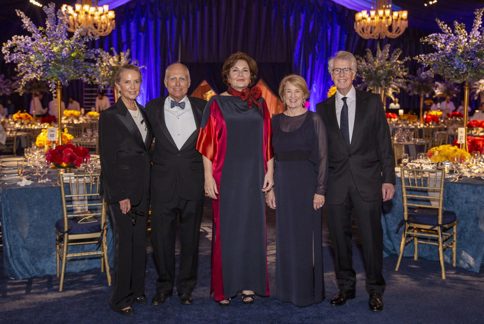 Cindy and David Fitch, Rebecca Rabinow, Linda Kelly and George Kelly at the Menil's 35th-anniversary gala