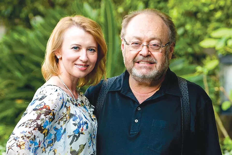 Irina and George Schaeffer together outdoors