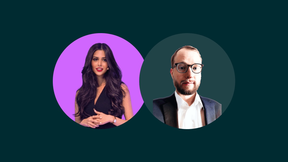 SOLO press graphic featuring Georgina Merhom and Fintech Takes founder Alex Johnson