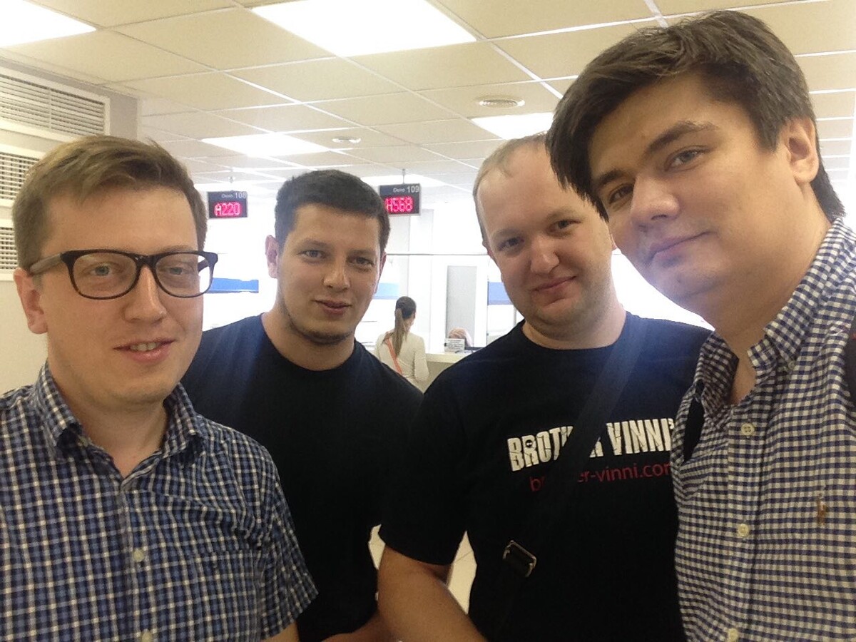 GetCourse founders Matvey Kalachev, Timur Karimbaev, Dmitry Ostanin, and Marat Nigametzyanov at company registration