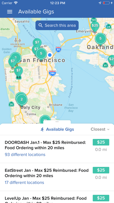 Gigwalk’s official iPhone app listing screenshot showing the mobile interface