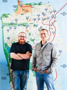 Early photograph of Gigwalk co-founders, with Ariel Seidman at right and Matt Crampton