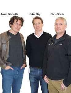 Jacob Glanville, Giles Day and Chris Smith standing together