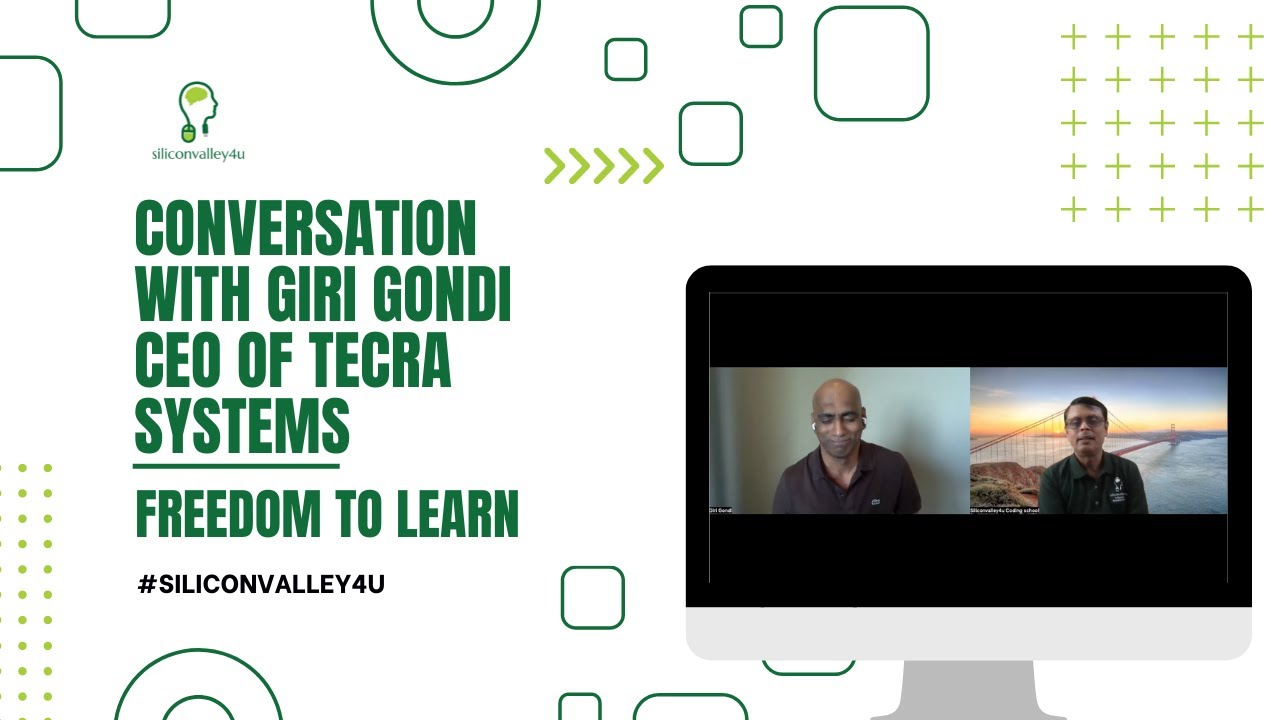 Siliconvalley4u interview artwork showing Giri Gondi in conversation by video call