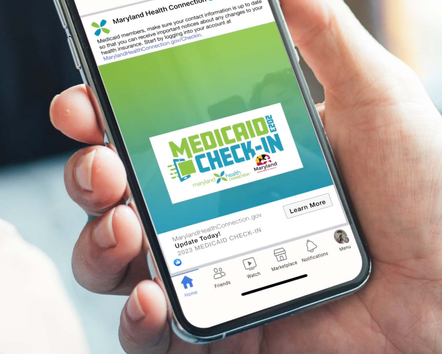 Maryland Medicaid Check-In campaign creative