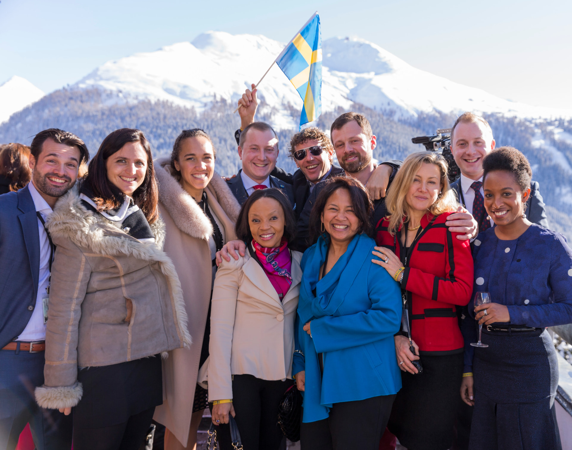 Guests gathered at an early Swedish Lunch in Davos
