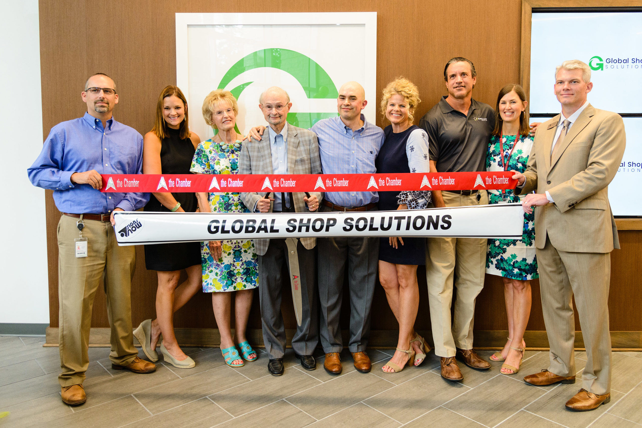 Members of the Alexander family at the Global Shop Solutions headquarters ribbon cutting in June 2017