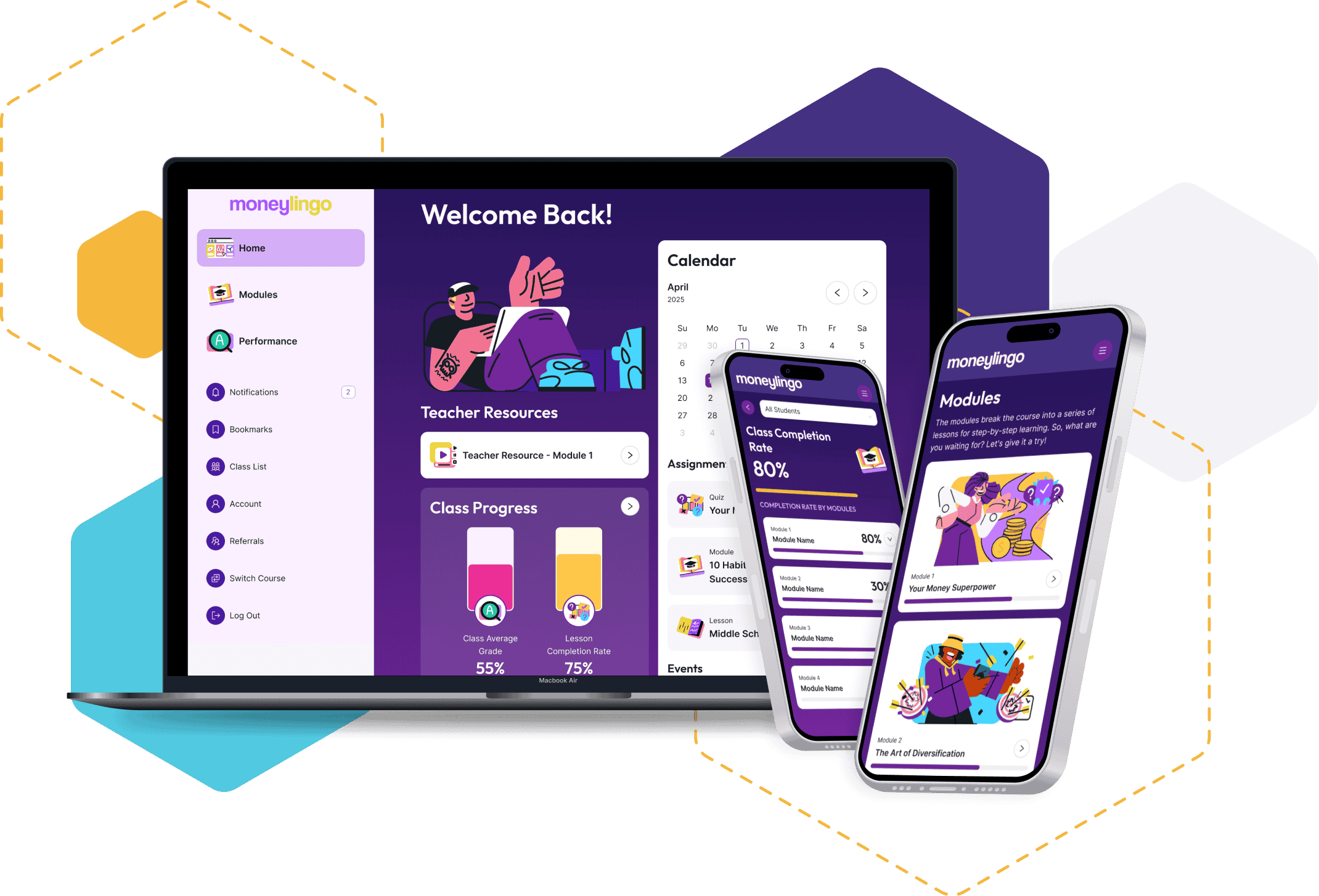 Goalsetter app product illustration showing the kids and family money platform