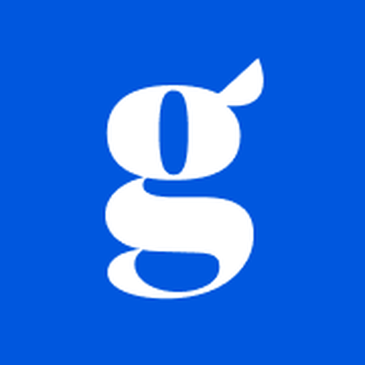 Good Dog company logo - a white lowercase g on a blue field