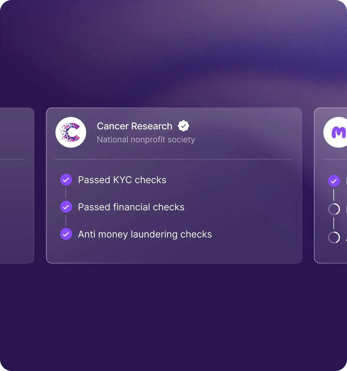 Goodstack promotional illustration showing identity, financial and anti-money-laundering check statuses