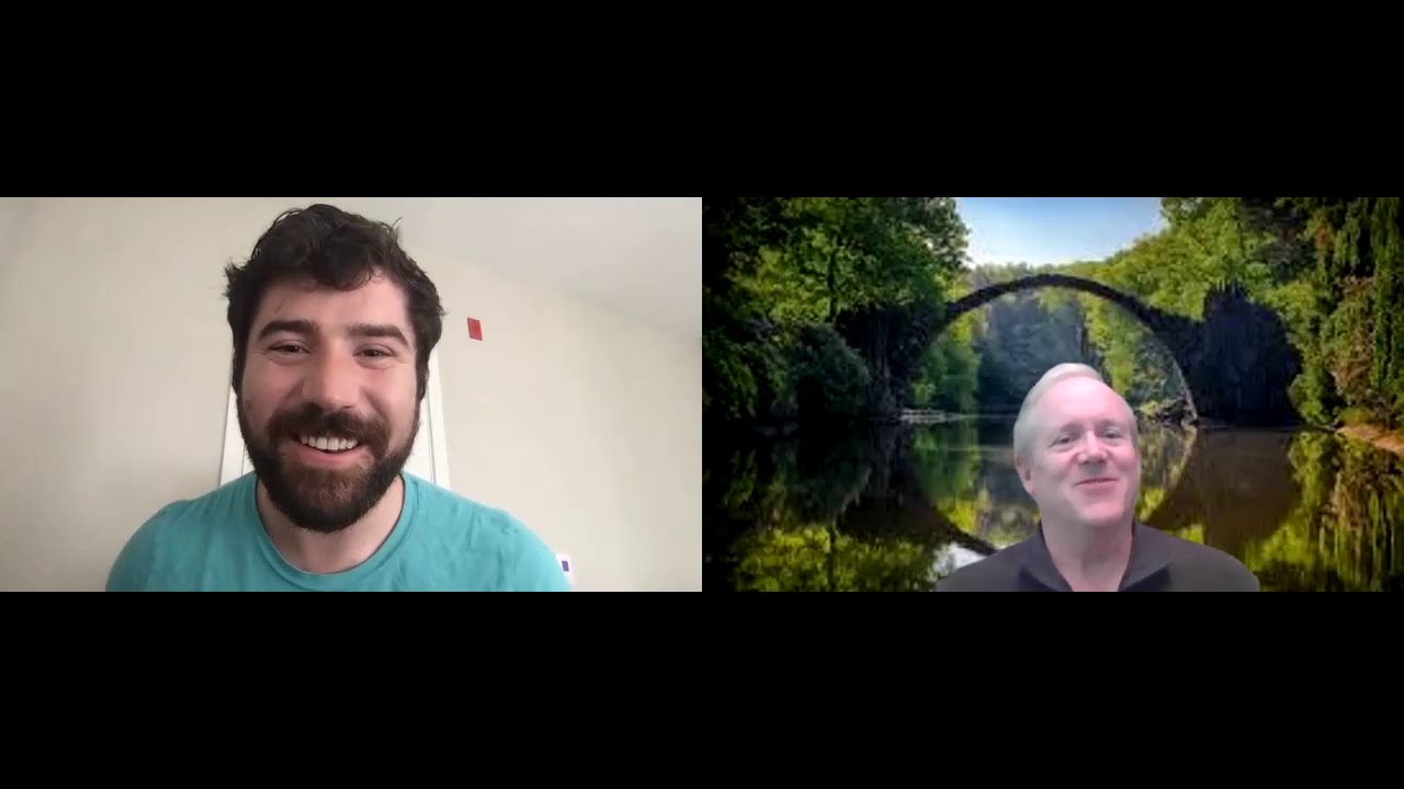 Gordon Wilson smiles during a split-screen Gaper video interview