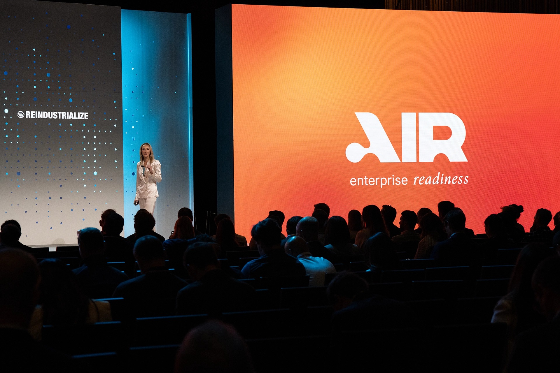 Tara Murphy Dougherty on stage at the 2026 Reindustrialize Summit