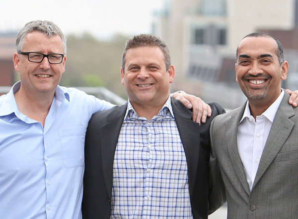 Diona co-founders Graham Stubbs, John Polakowski and Anil Singaraju standing together outdoors