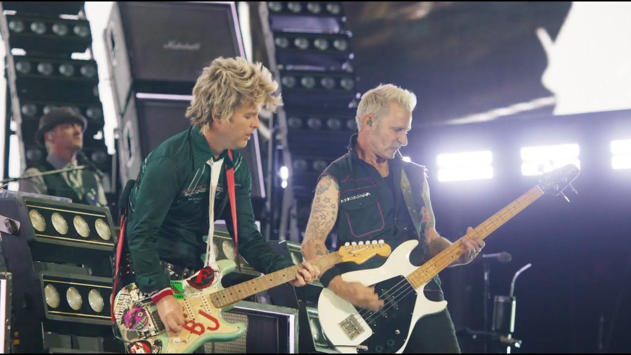 Billie Joe Armstrong and Mike Dirnt performing together at Coachella in 2025