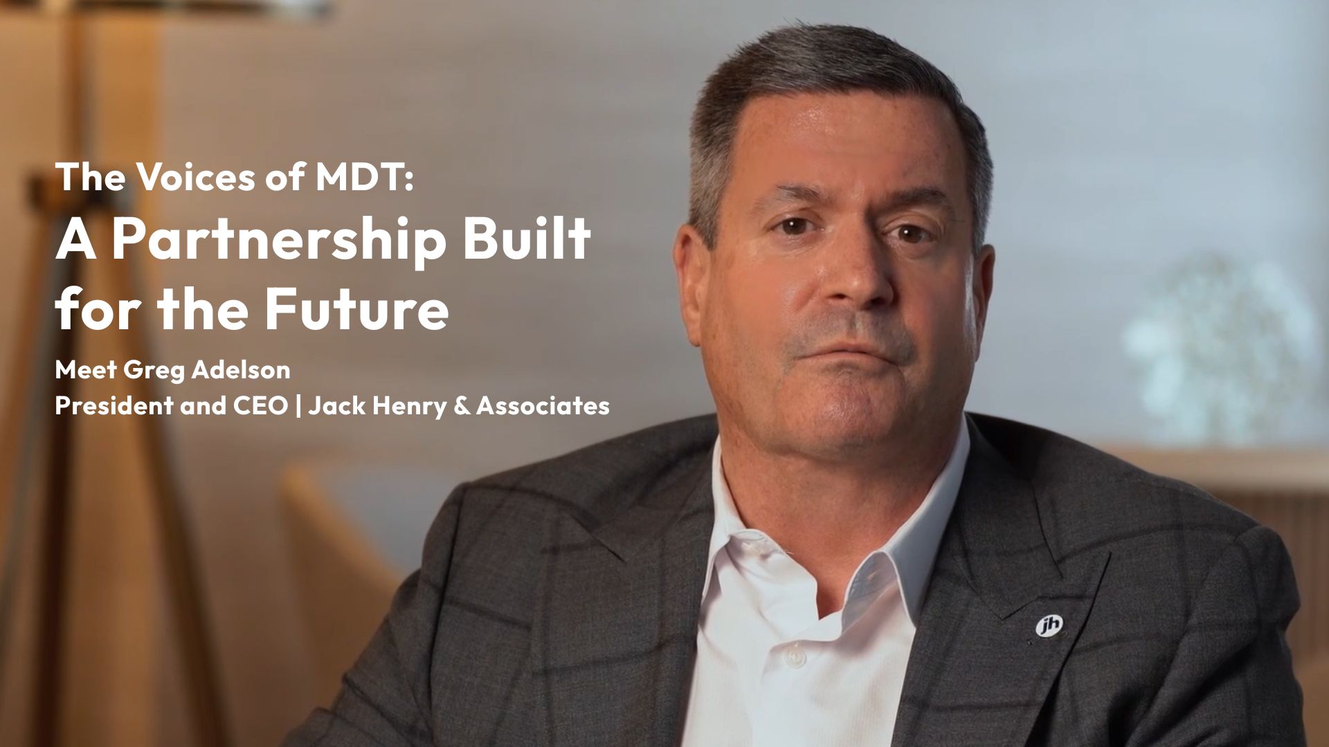 Greg Adelson in the interview artwork for The Voices of MDT, A Partnership Built for the Future