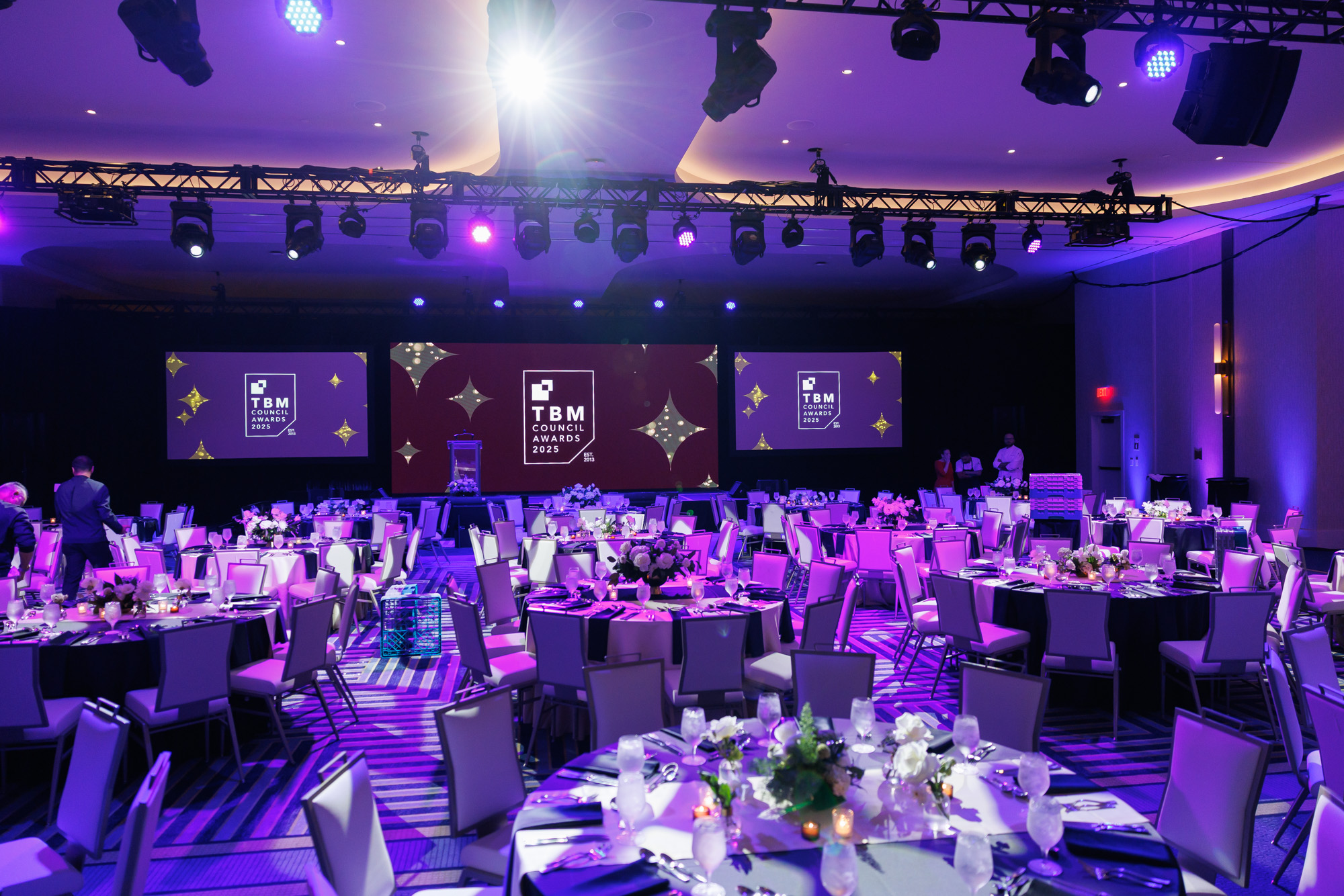 Lighting, screens and staging at TBM Conference 2025 in Miami Beach