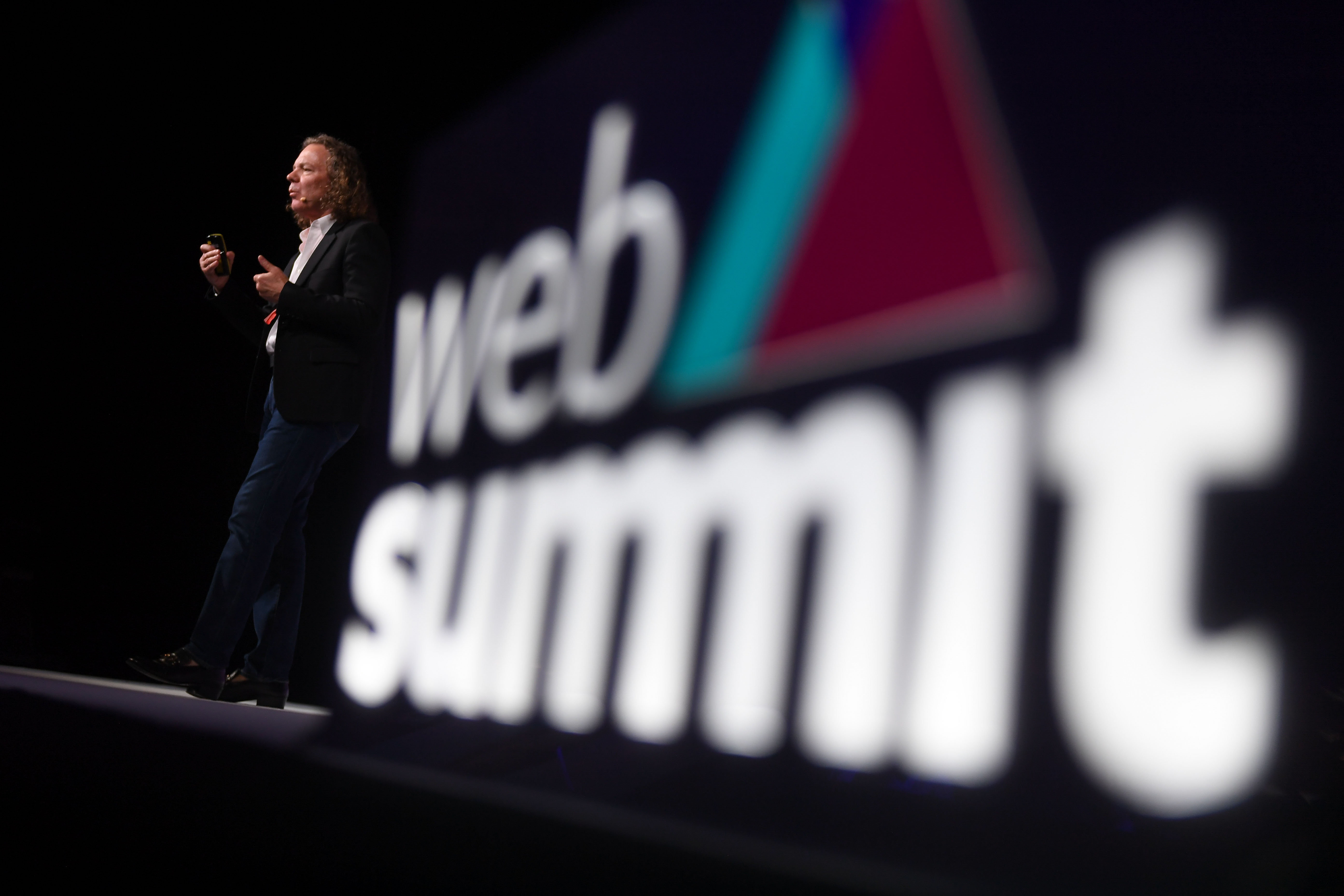 Greg Cross speaking on the Deeptech Stage at Web Summit in Lisbon in November 2022