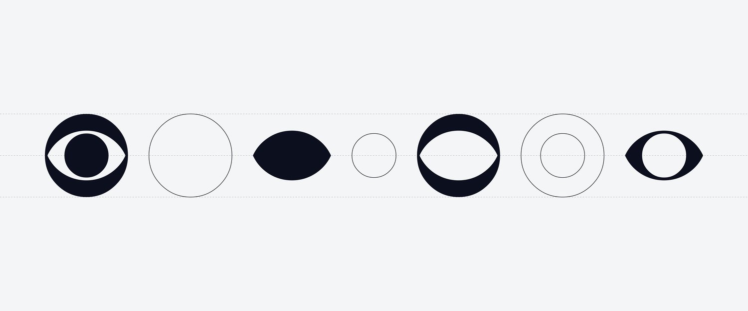 Gretel diagram of geometric elements within the CBS Eye identity