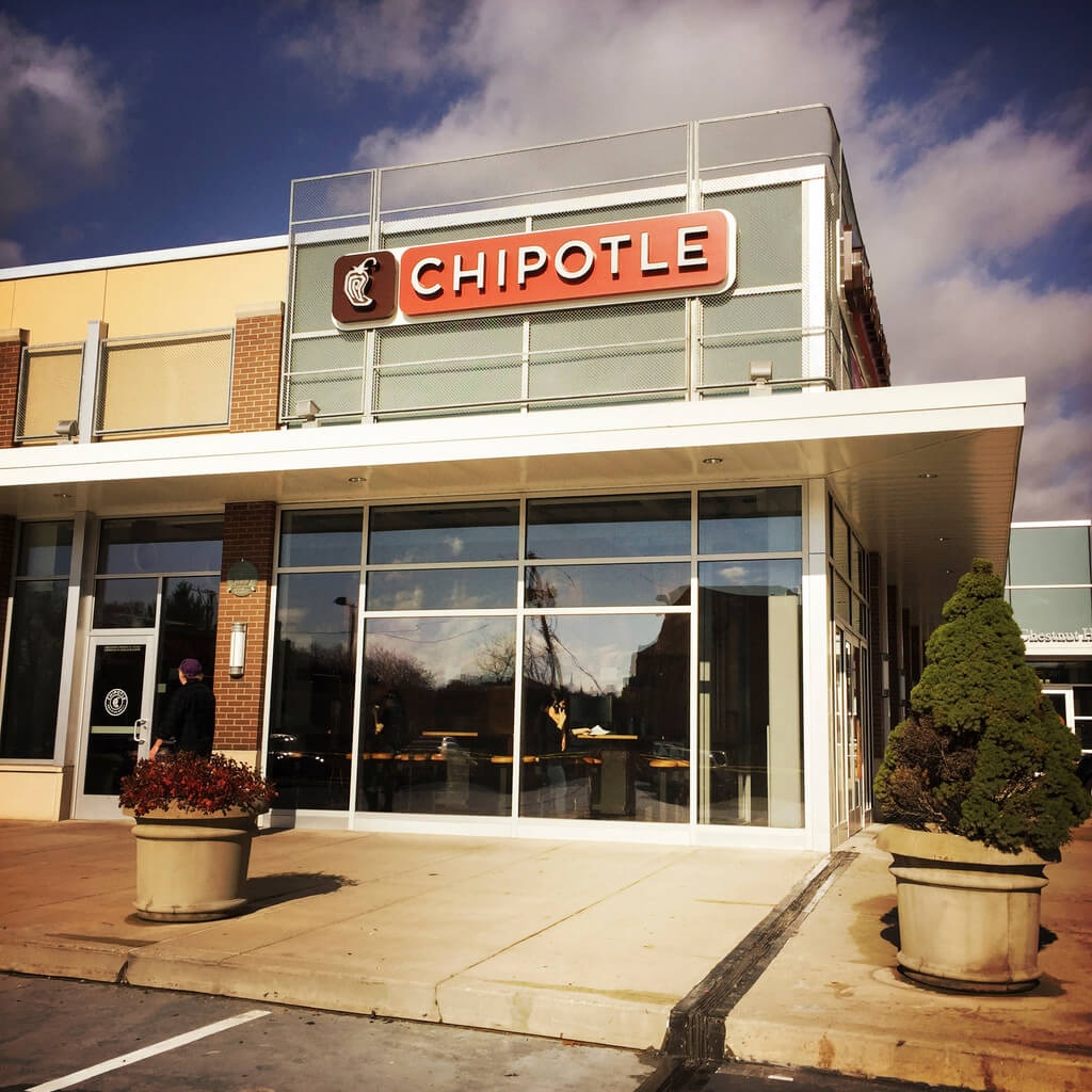 Exterior of a Chipotle restaurant, one of GridPoint’s named customer brands