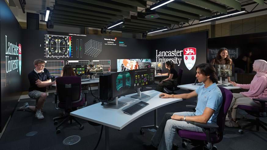 Students at Lancaster University's nuclear operations simulator
