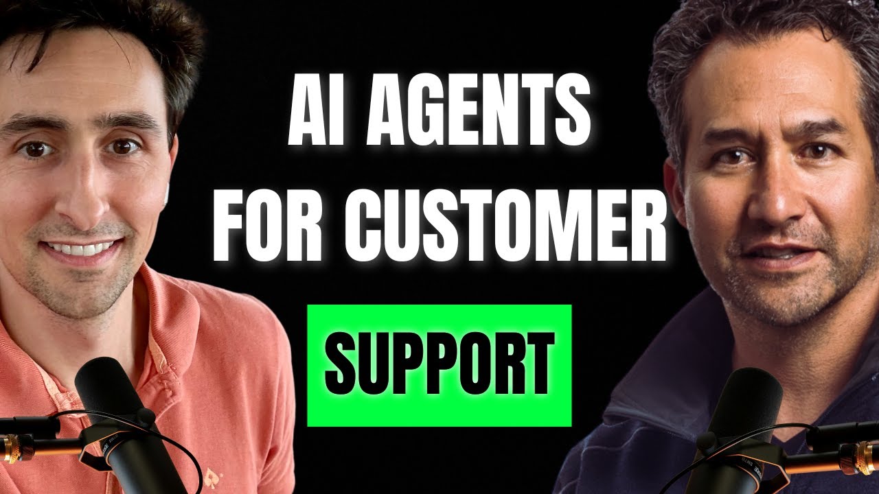 Guillaume Luccisano speaking with Jake Aaron Villarreal during a video interview about AI agents for customer support