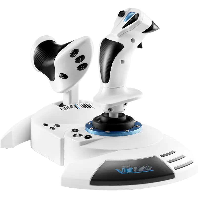 Thrustmaster T.Flight HOTAS joystick and throttle in white, Microsoft Flight Simulator edition