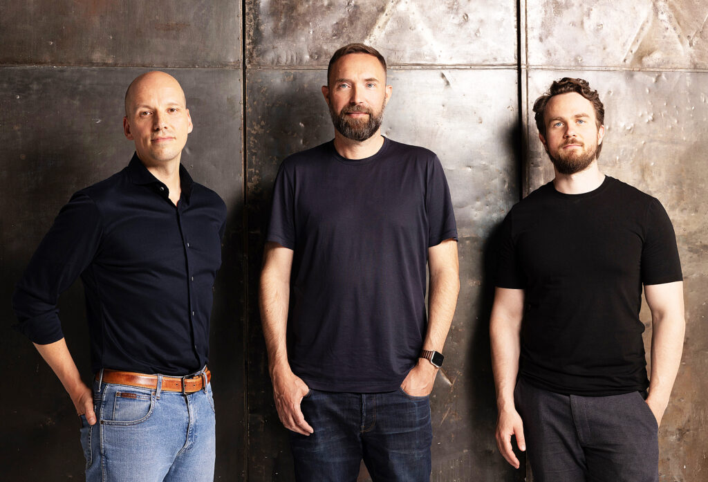 Gundbert Scherf with Helsing co-founders Torsten Reil and Niklas Köhler