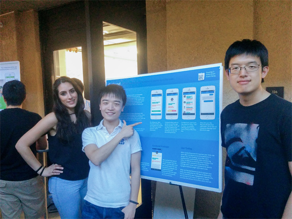Li Guoxing, at right, with his Stanford project teammates in 2014