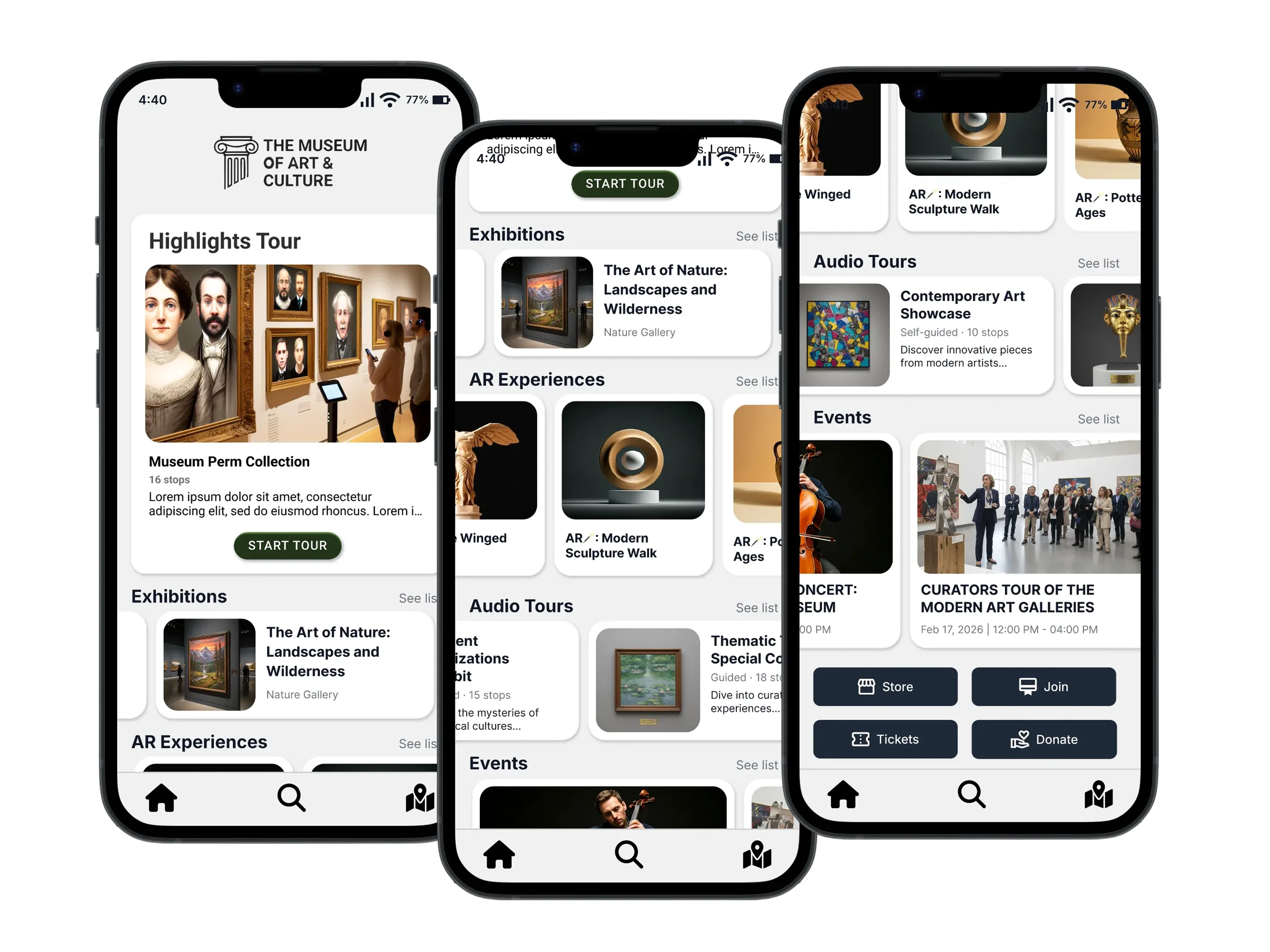 Guru’s product mockups show museum tours, exhibitions, augmented reality and audio guides