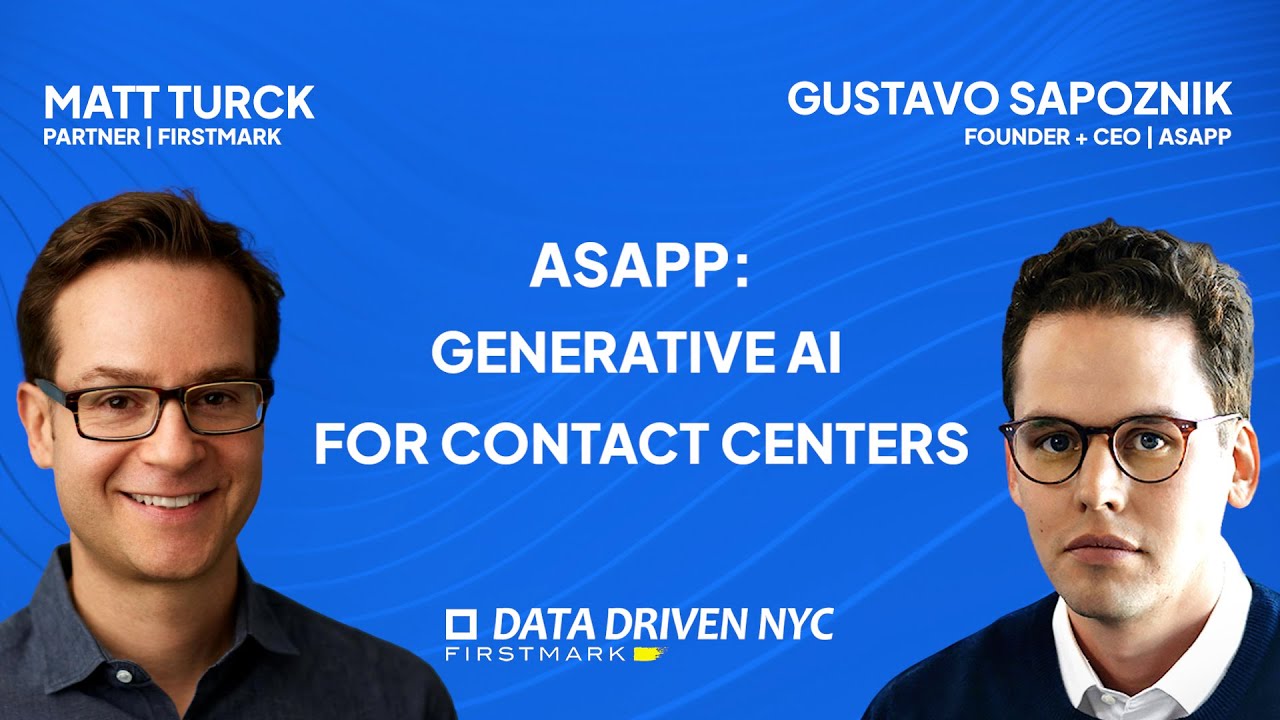 Promotional interview artwork showing Matt Turck at left and Gustavo Sapoznik at right