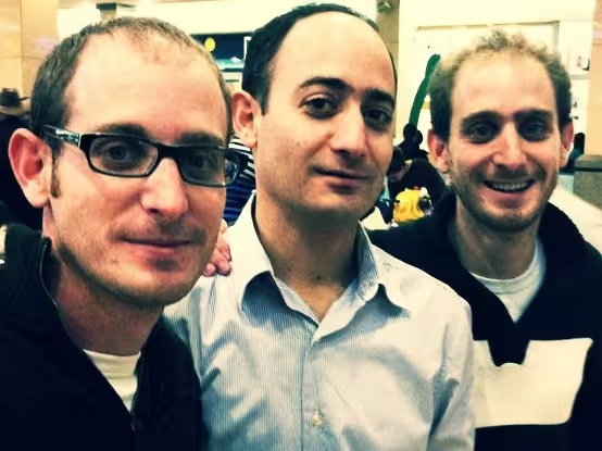 The three Avigdor brothers behind Twtrland, pictured together in an early company photograph