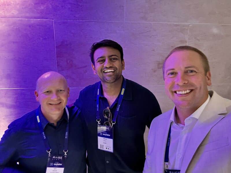 Guy Marion with Varun Anand and Ash Lomberg at RAISE Summit 2026 in Paris