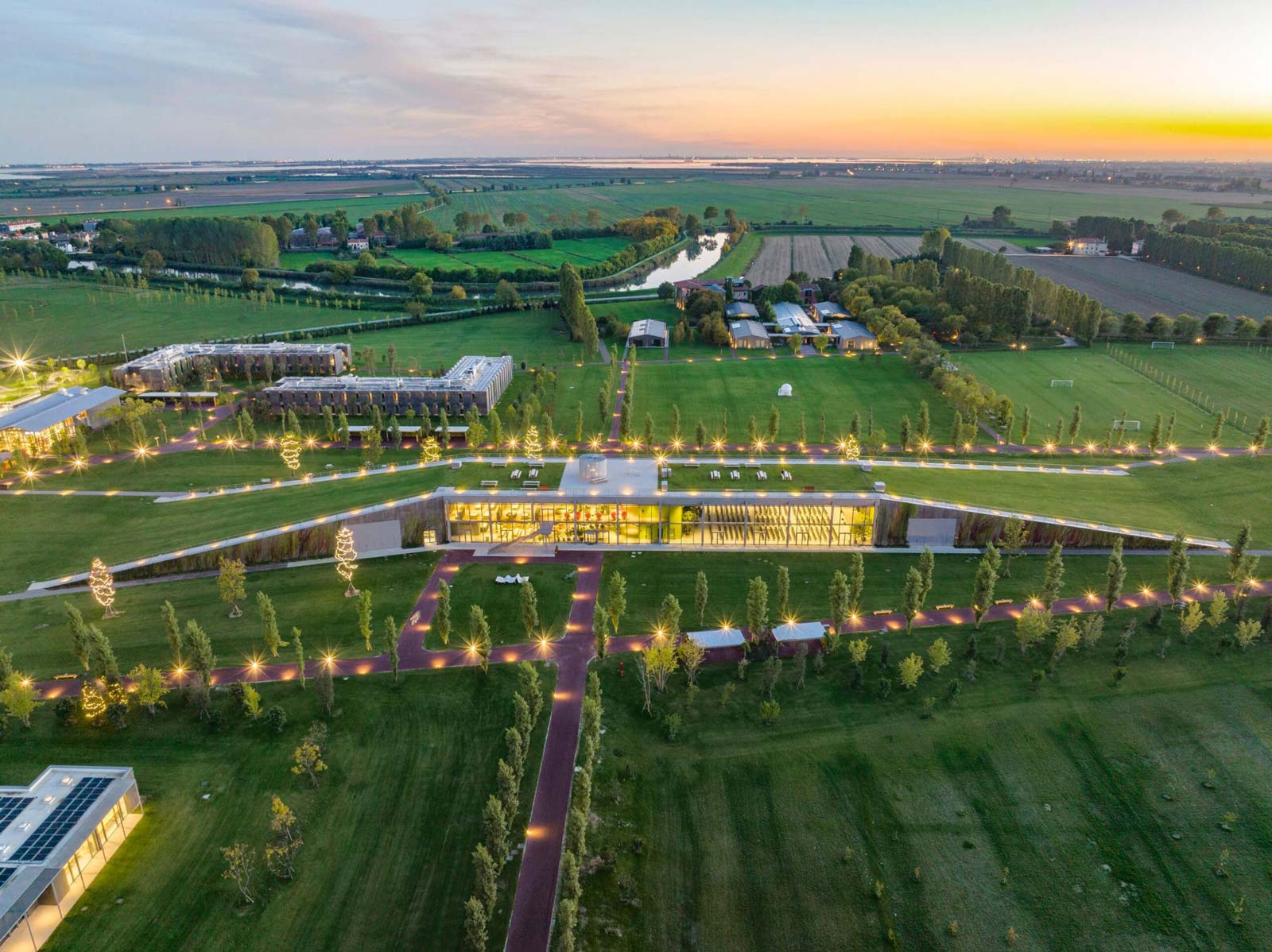 H-FARM’s low-rise campus among fields and waterways near Venice