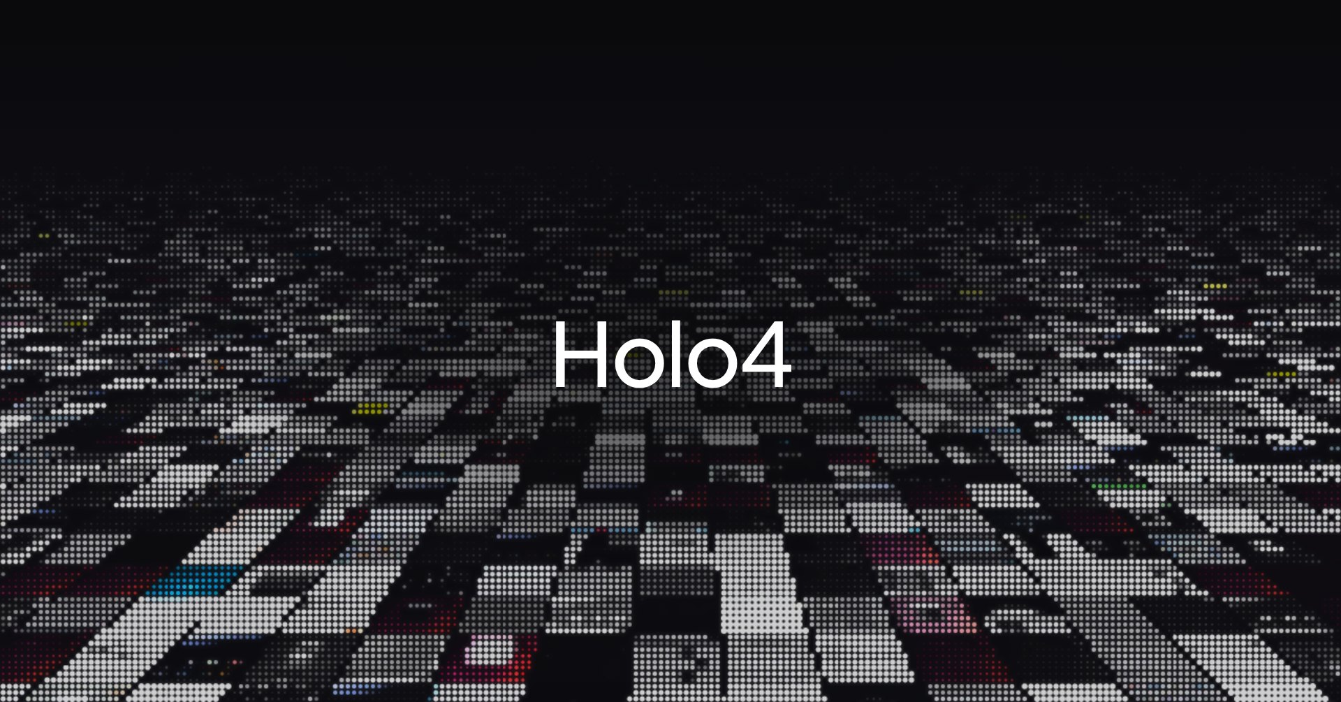 H’s Holo4 release artwork showing a field of software screens