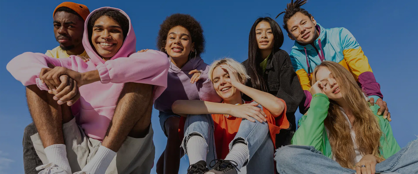 A diverse group of young people photographed for the Room to Breathe public health campaign
