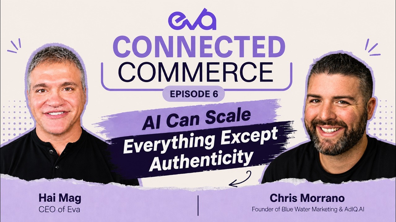 Connected Commerce Episode 6 artwork featuring host Hai Mag on the left and guest Chris Morrano on the right