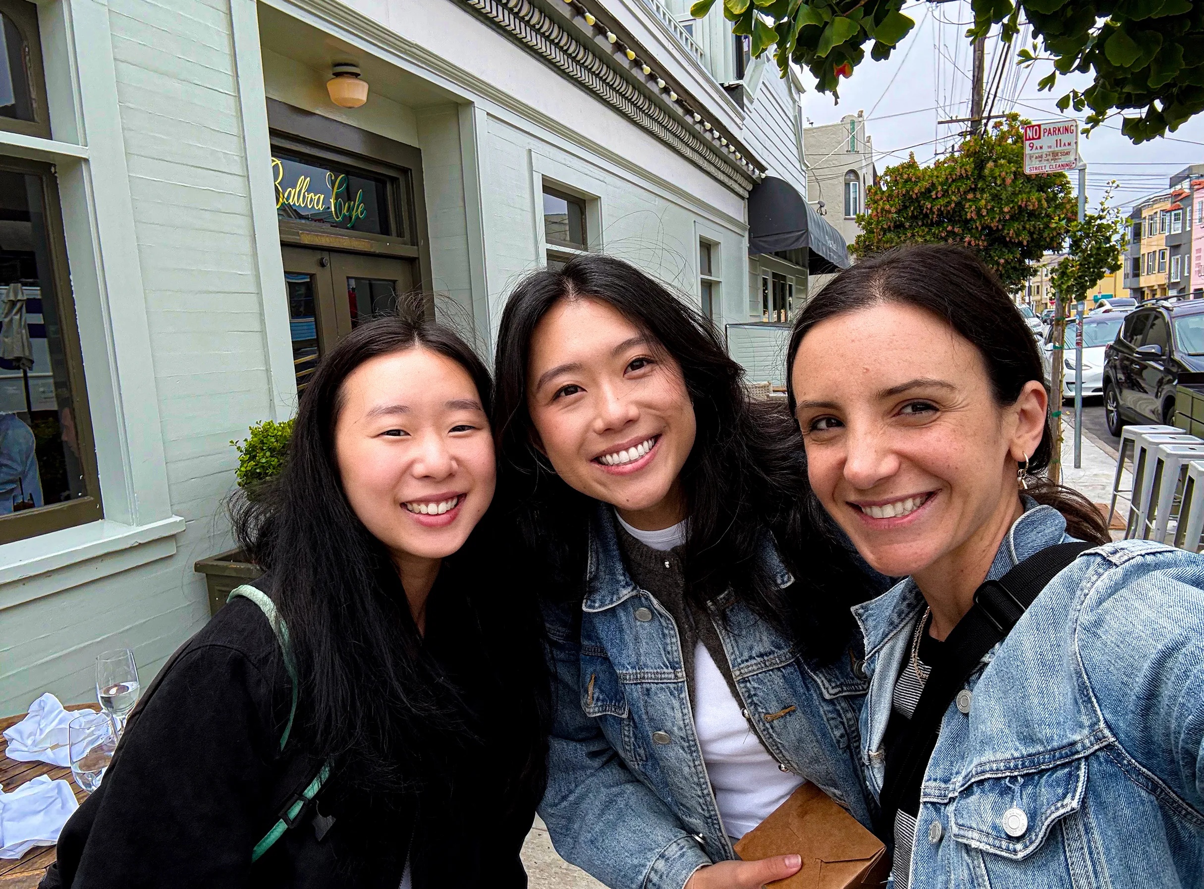 Hala Borno sharing a restaurant table with Sylvia and Emily