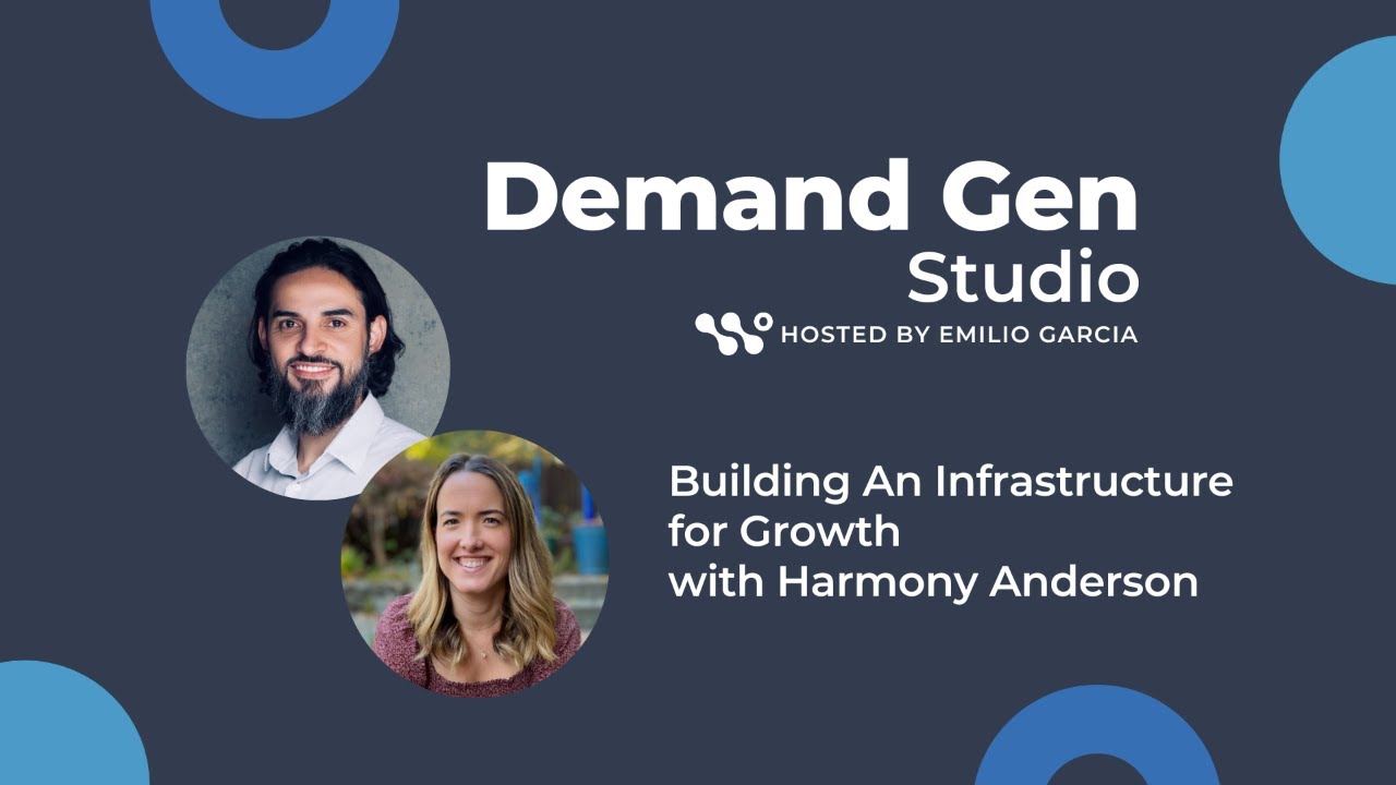 Demand Gen Studio episode artwork featuring Harmony Anderson and host Emilio Garcia
