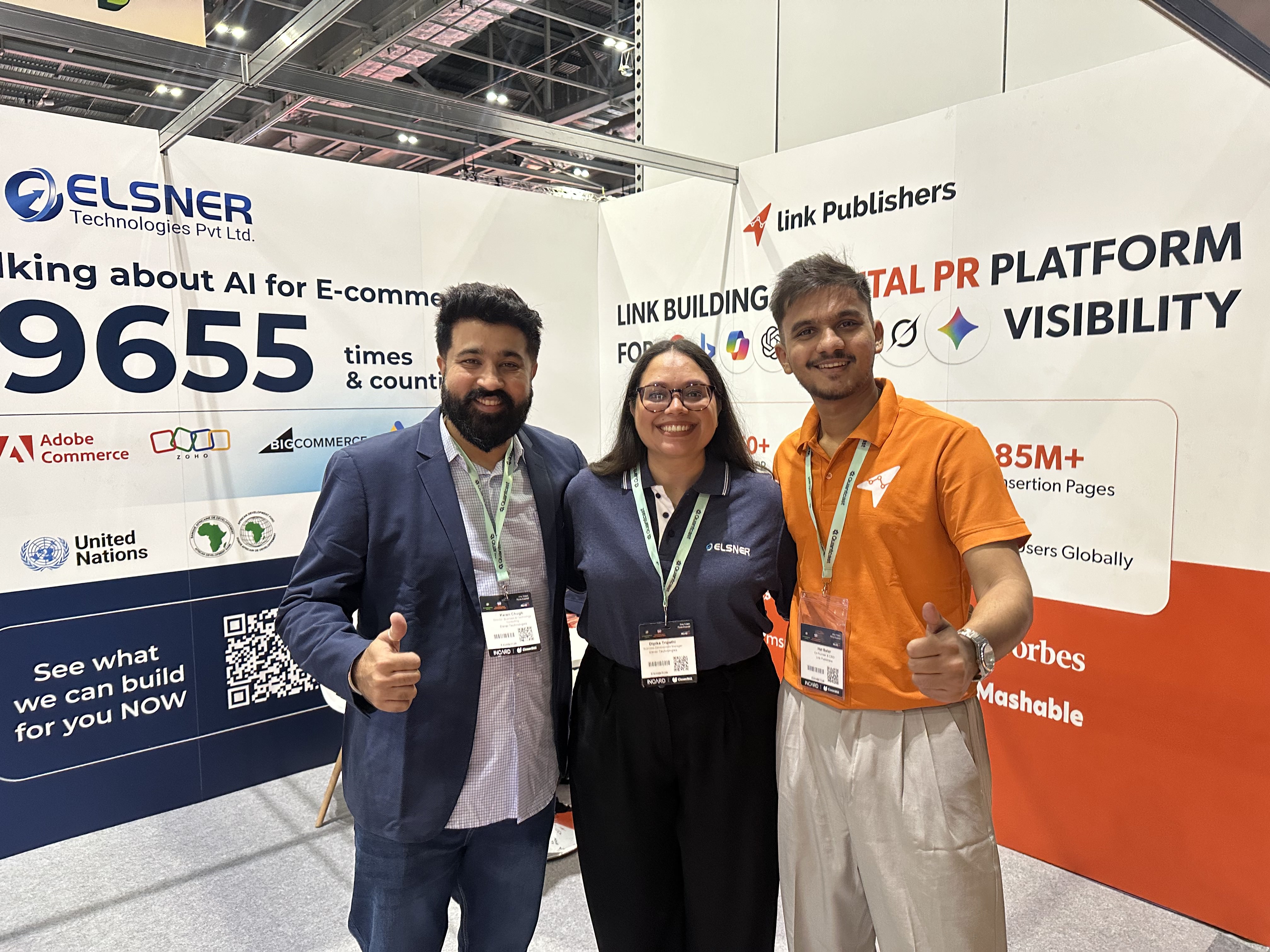 Elsner and Link Publishers colleagues at their eCommerce Expo exhibition stand in London
