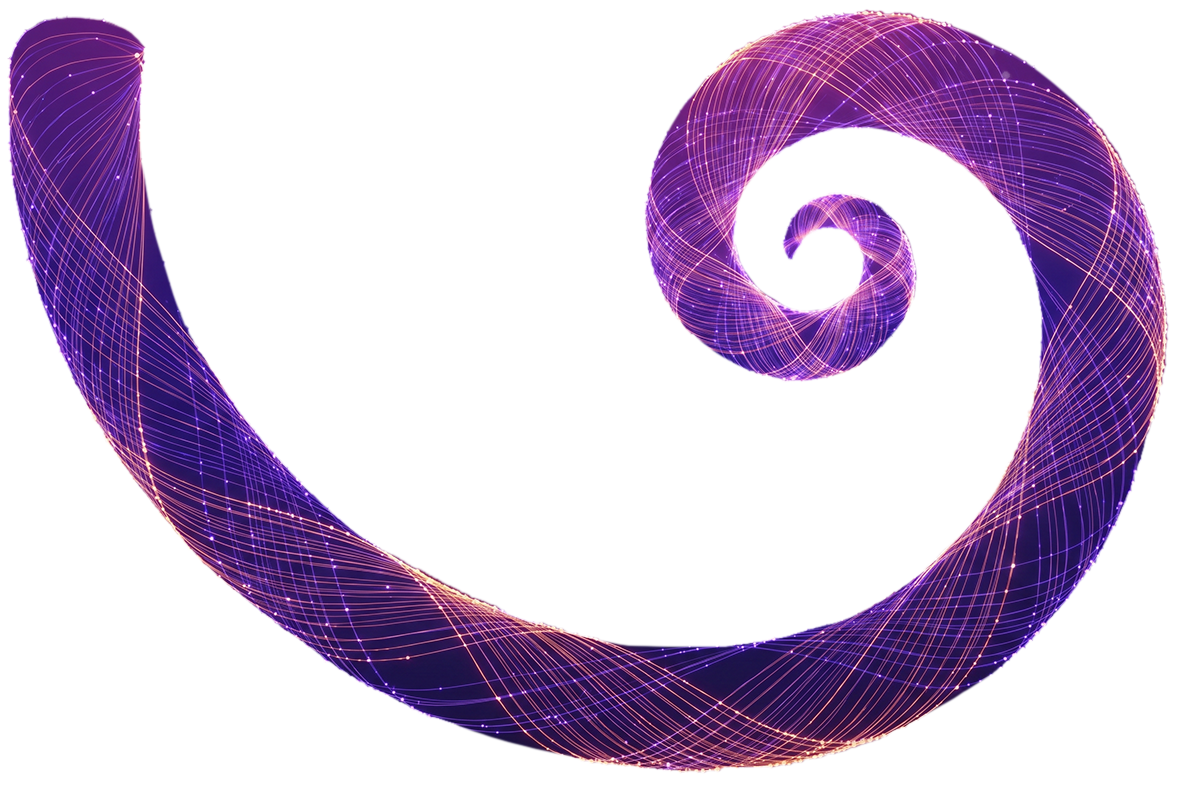 Purple looping network illustration used by Hashgraph to depict cross-ledger communication