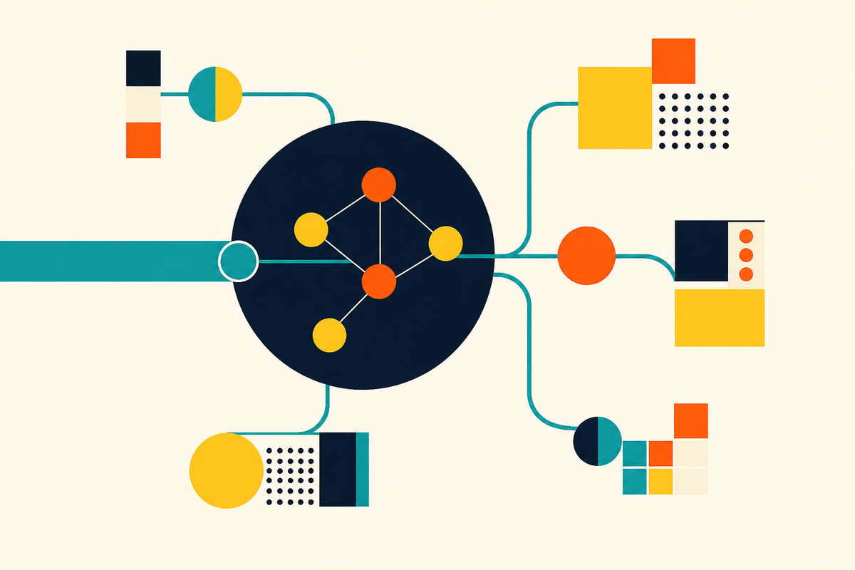Abstract Swiss-style network of geometric healthcare and investment nodes