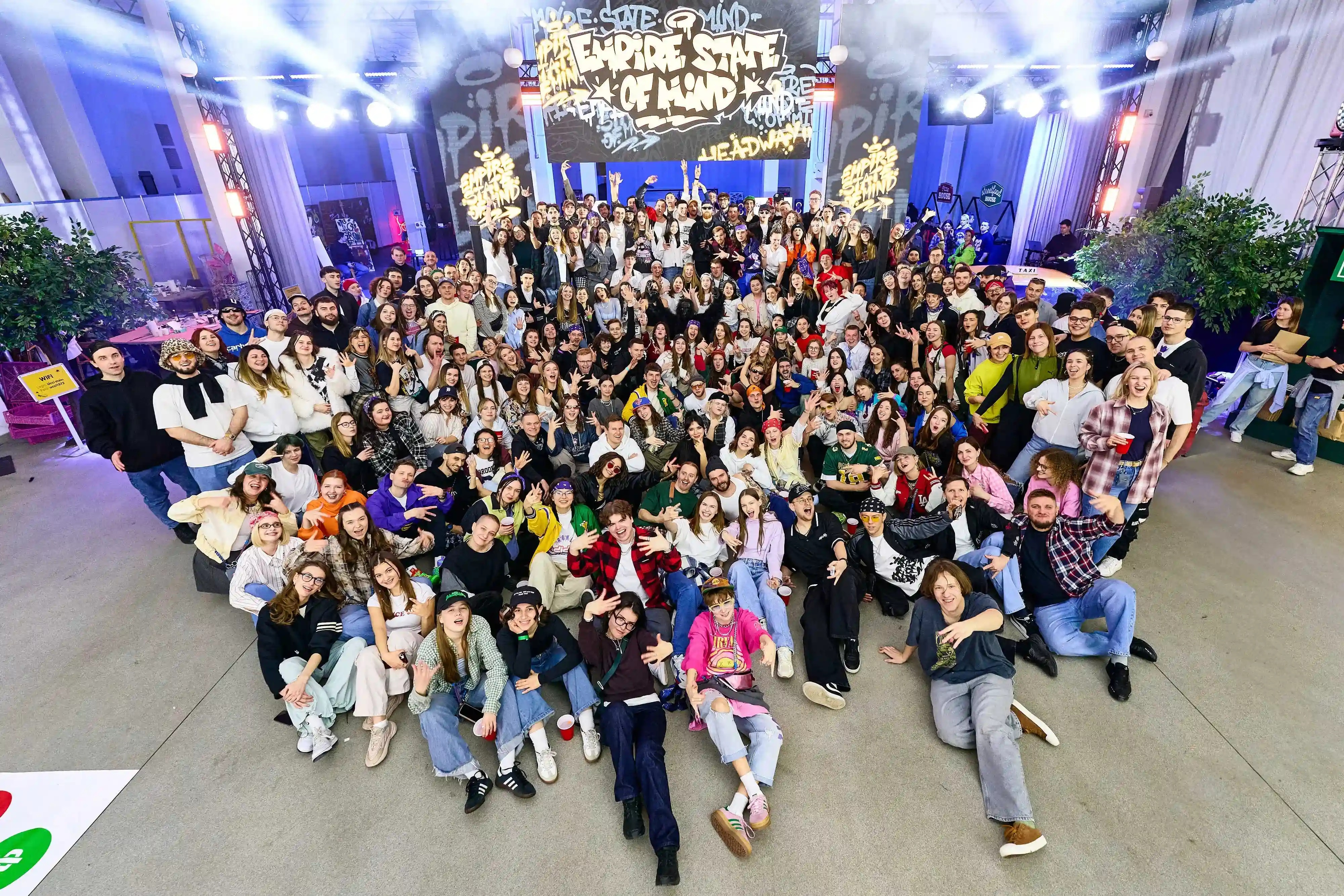 Headway Inc employees gathered at a company summer conference